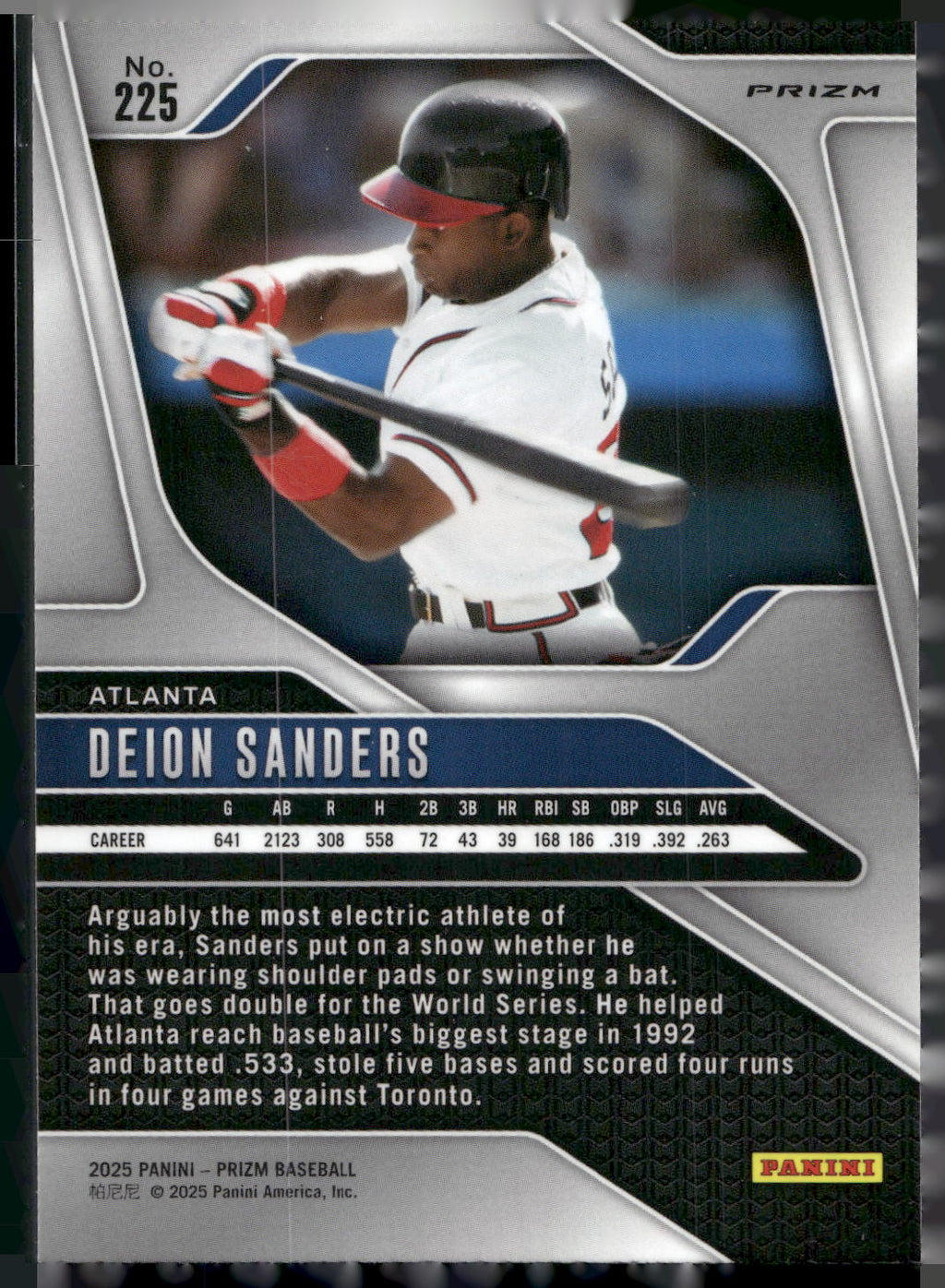 2025 Panini Prizm #225 Deion Sanders Pink Ice Prizms