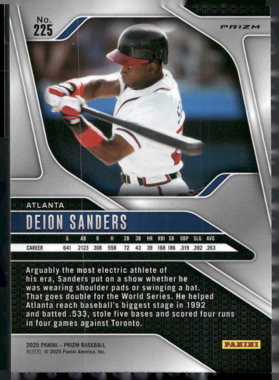 2025 Panini Prizm #225 Deion Sanders Pink Ice Prizms