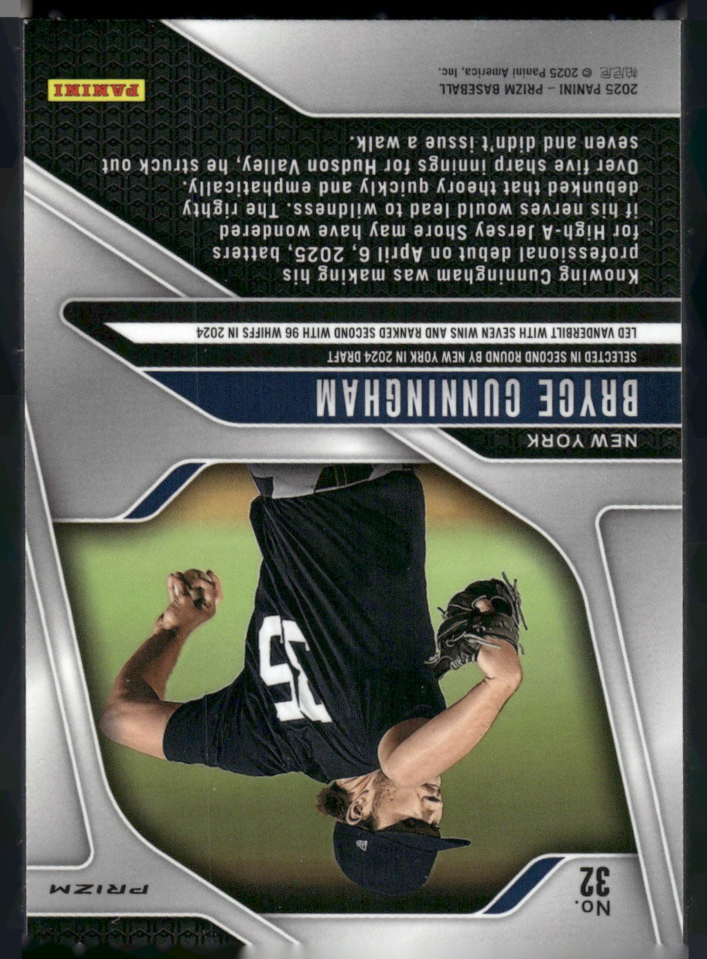 2025 Panini Prizm #32 Bryce Cunningham Blue Ice Prizms
