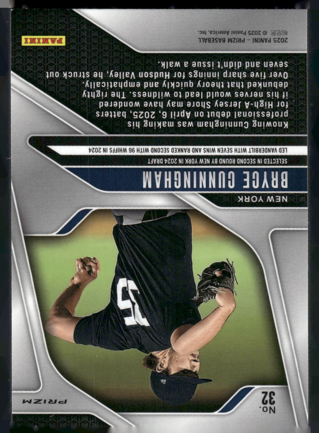 2025 Panini Prizm #32 Bryce Cunningham Blue Ice Prizms