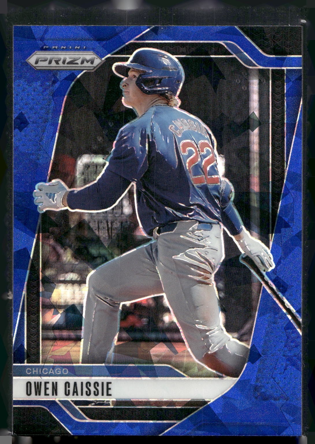 2025 Panini Prizm #89 Owen Caissie Blue Ice Prizms