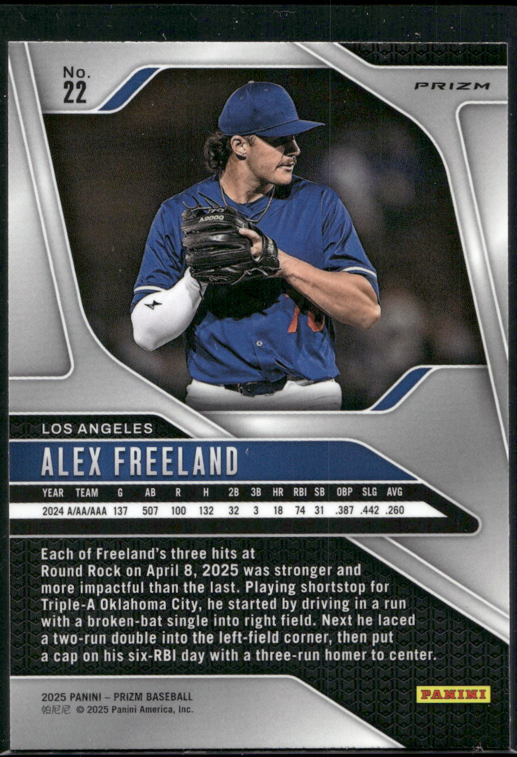 2025 Panini Prizm #22 Alex Freeland Green Prizms