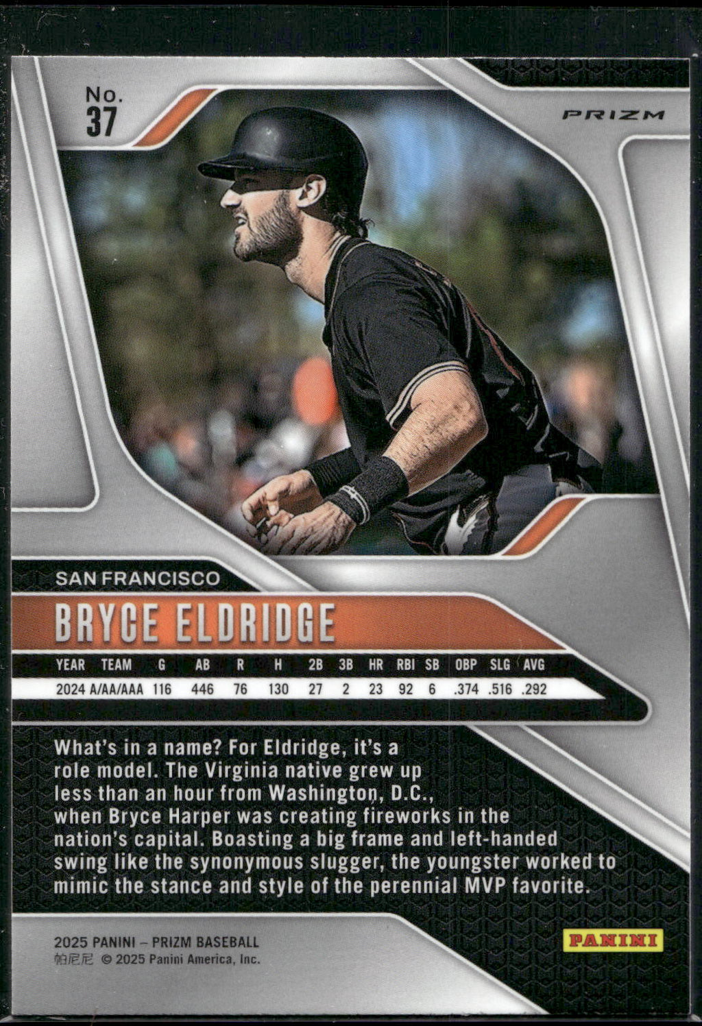 2025 Panini Prizm #37 Bryce Eldridge Silver Prizms