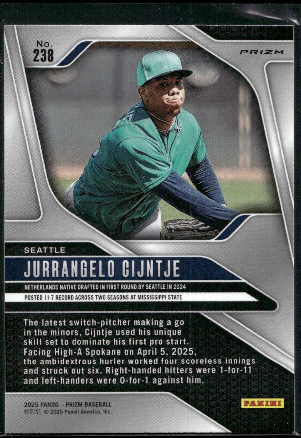 2025 Panini Prizm #238 Jurrangelo Cijntje Silver Prizms