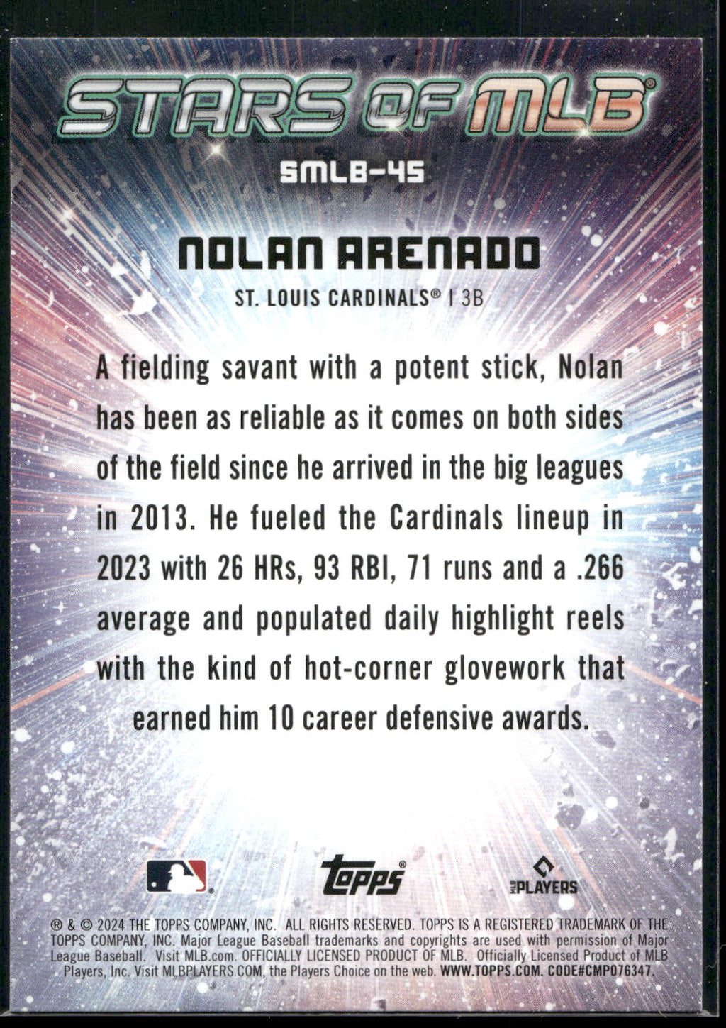 2024 Topps #SMLB-45 Nolan Arenado Stars of MLB