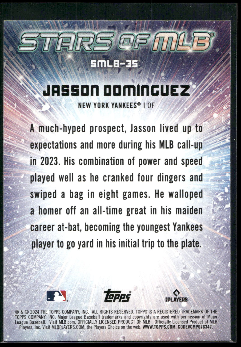 2024 Topps #SMLB-35 Jasson Domínguez Stars of MLB