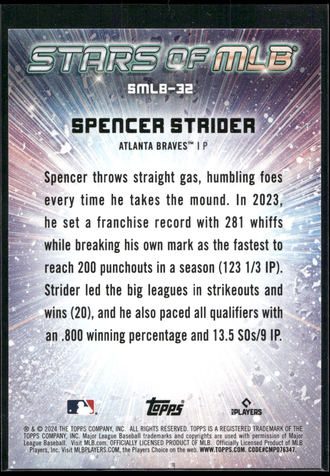 2024 Topps #SMLB-32 Spencer Strider Stars of MLB