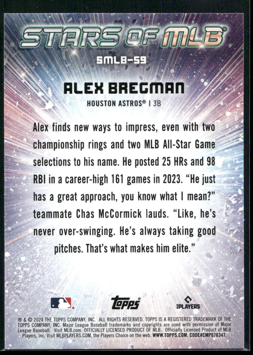 2024 Topps #SMLB-59 Alex Bregman Stars of MLB