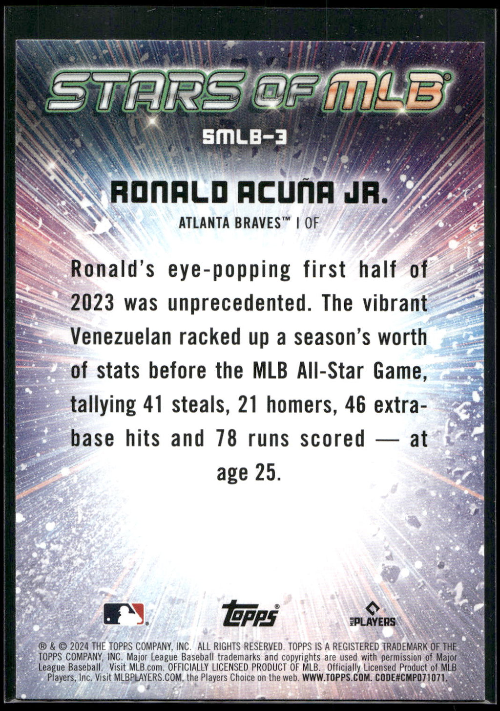 2024 Topps #SMLB-3 Ronald Acuña Jr. Stars of MLB
