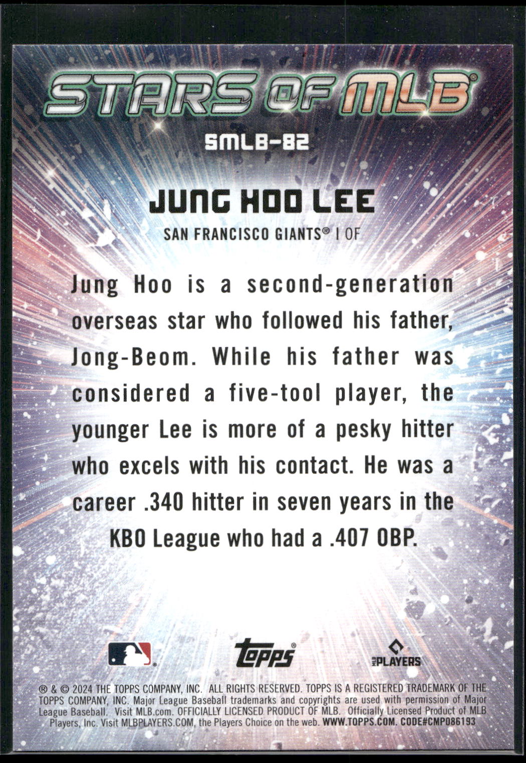 2024 Topps Update #SMLB-82 Jung Hoo Lee Stars of MLB