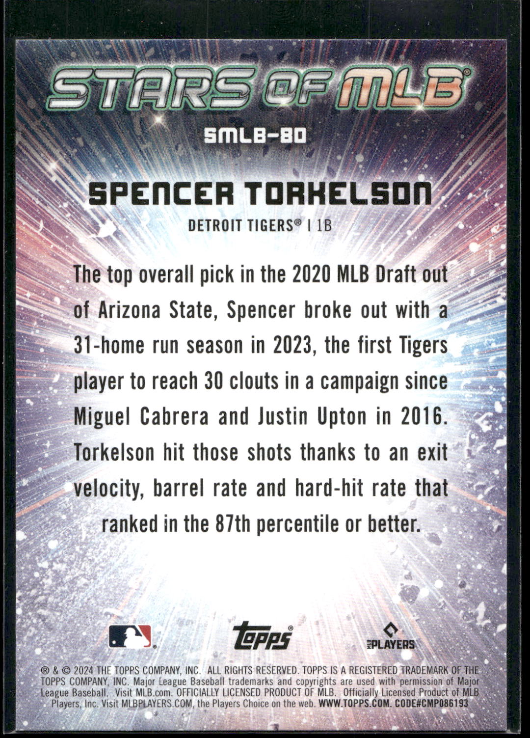 2024 Topps Update #SMLB-80 Spencer Torkelson Stars of MLB