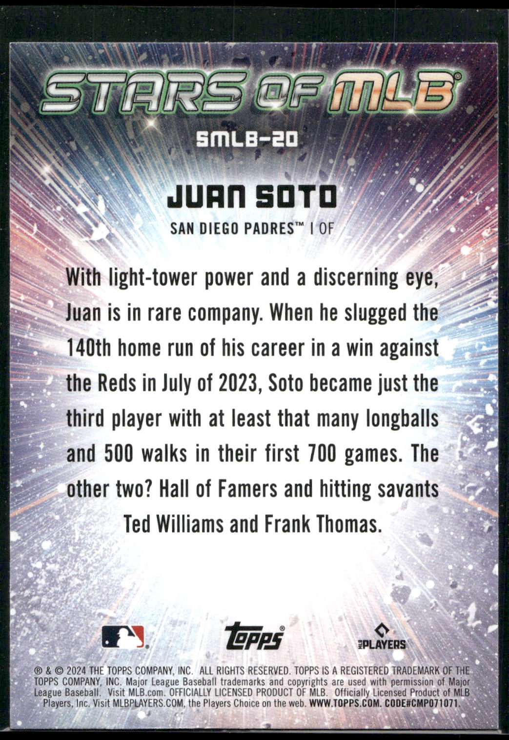 2024 Topps #SMLB-20 Juan Soto Stars of MLB