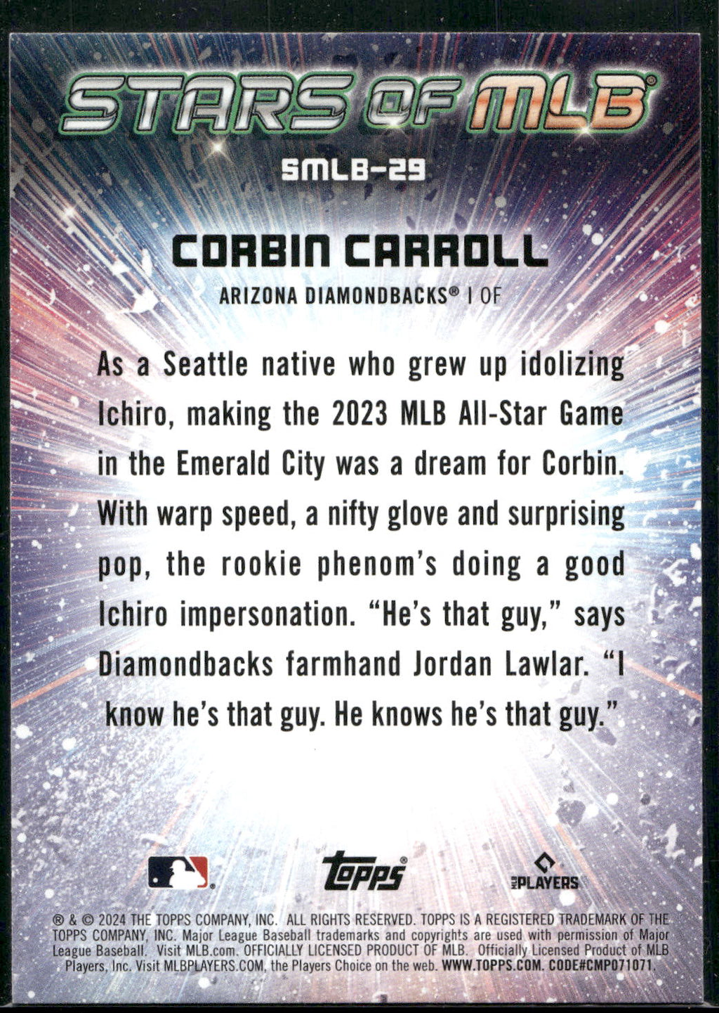 2024 Topps #SMLB-29 Corbin Carroll Stars of MLB