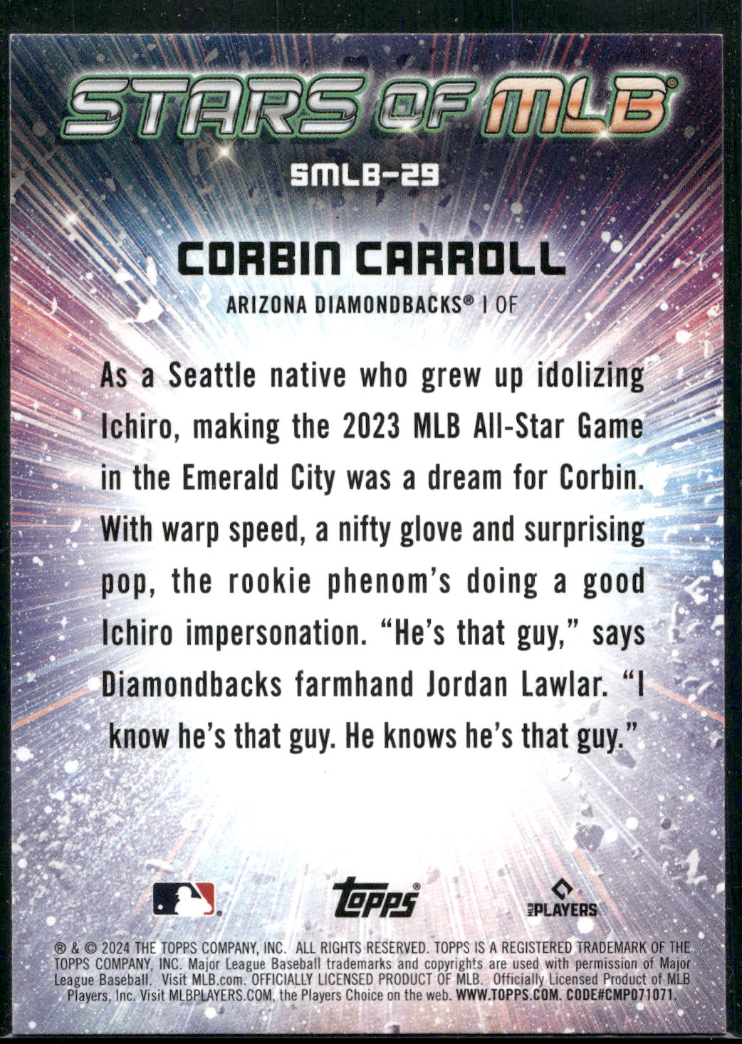 2024 Topps #SMLB-29 Corbin Carroll Stars of MLB