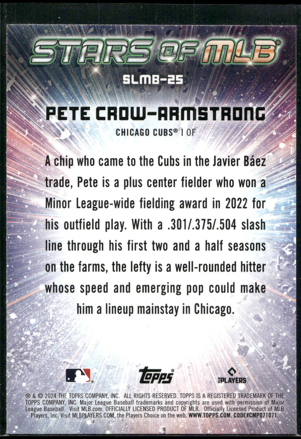 2024 Topps #SLMB-25 Pete Crow-Armstrong Stars of MLB