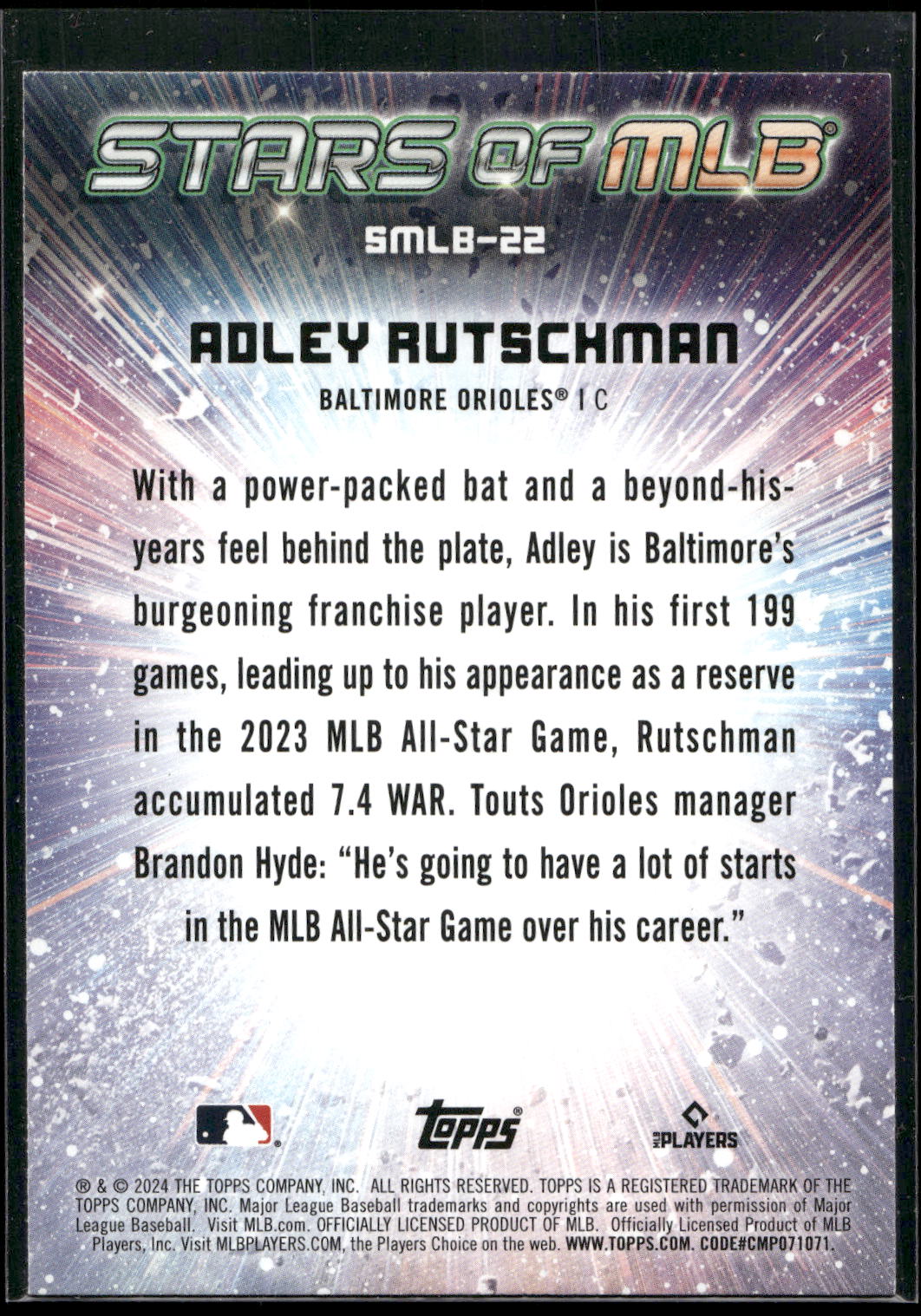 2024 Topps #SMLB-22 Adley Rutschman Stars of MLB