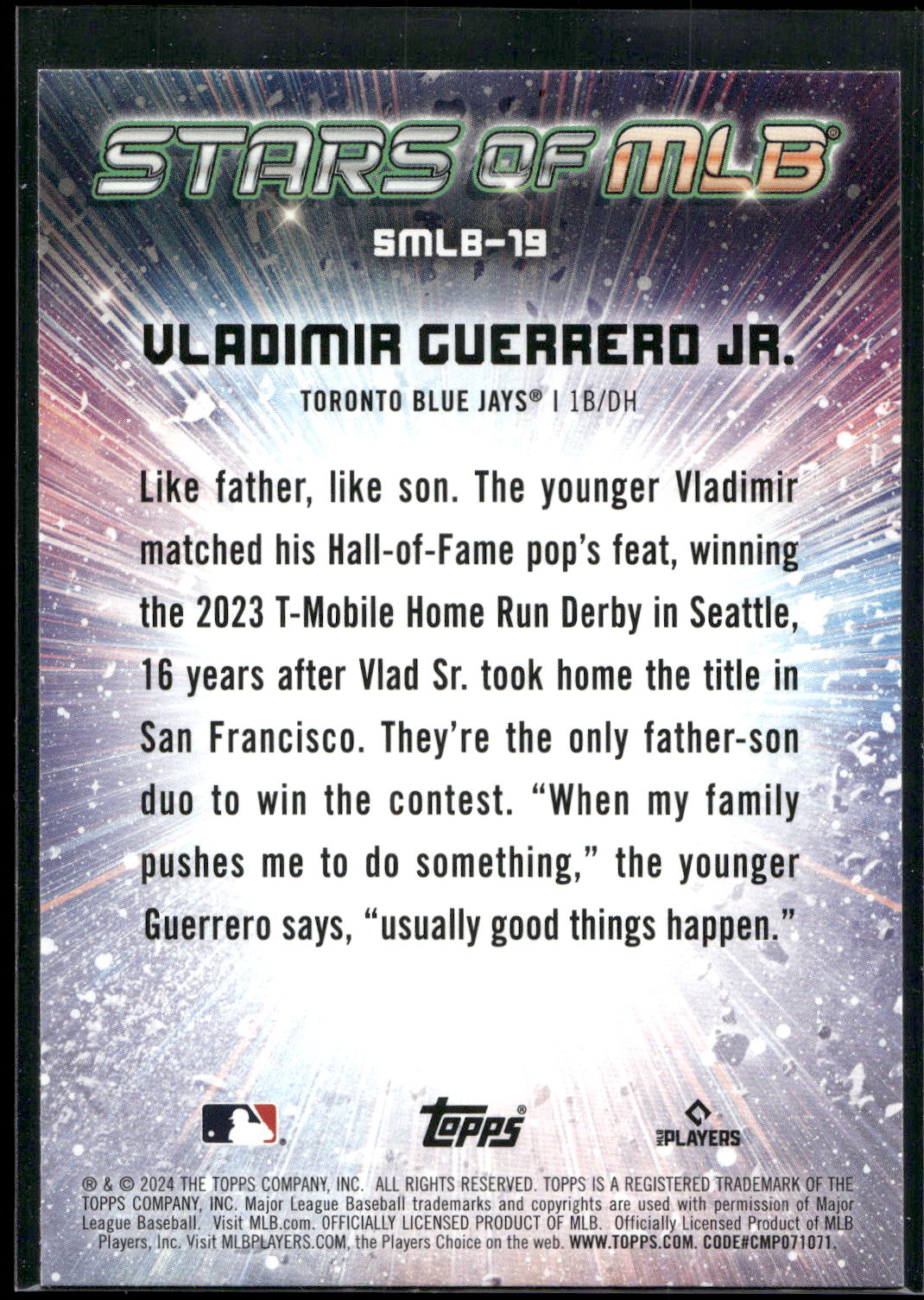 2024 Topps #SMLB-19 Vladimir Guerrero Jr. Stars of MLB