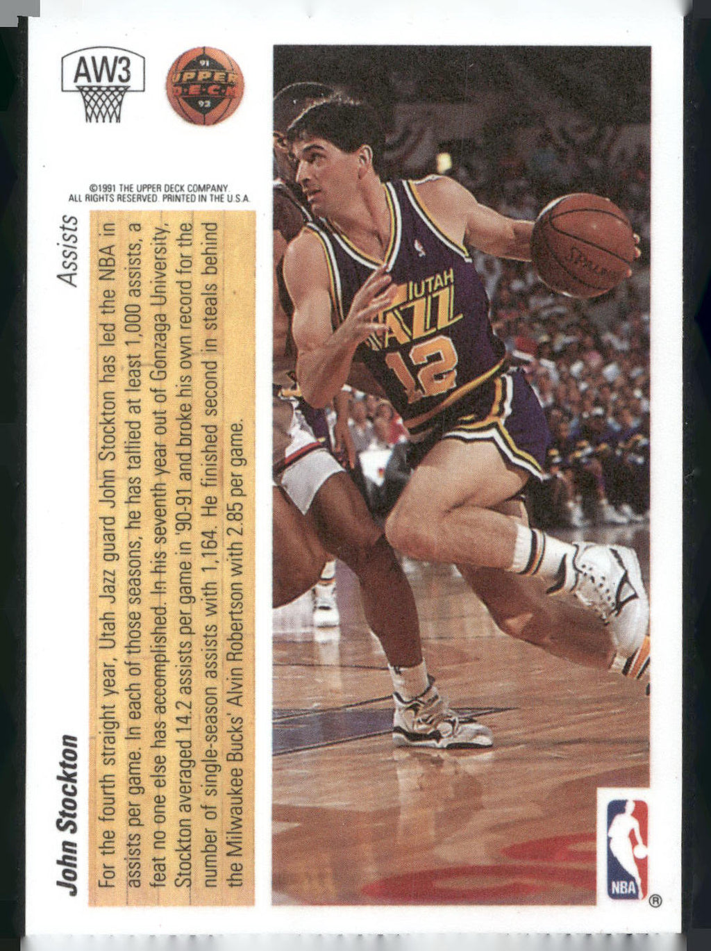 1991-92 Upper Deck #AW3 John Stockton Award Winner Holograms