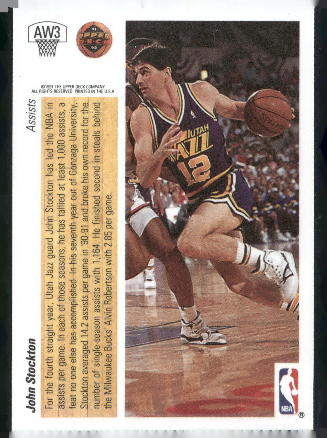 1991-92 Upper Deck #AW3 John Stockton Award Winner Holograms