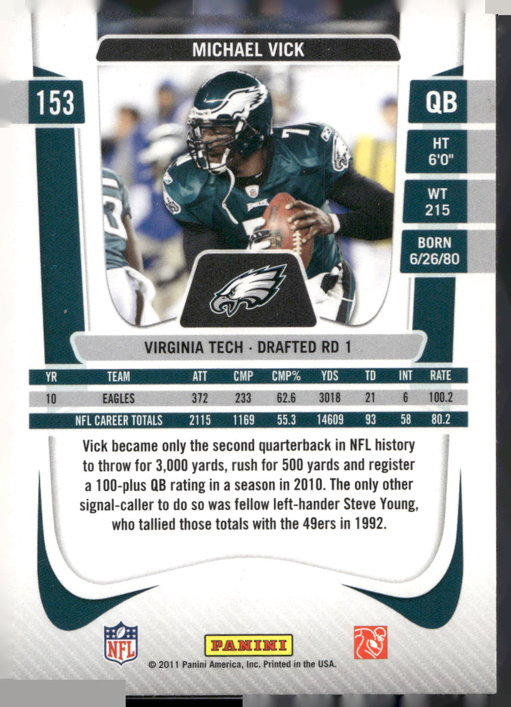 2011 Panini Prestige #153 Michael Vick