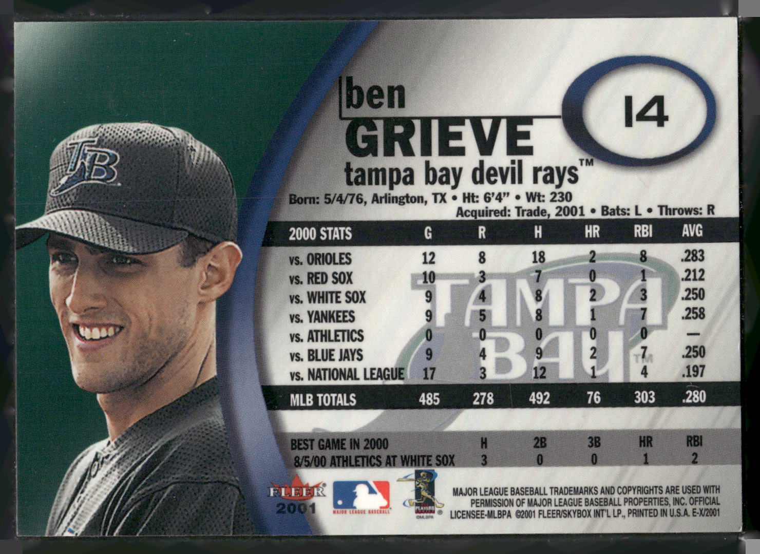 2001 Fleer E-X #14 Ben Grieve