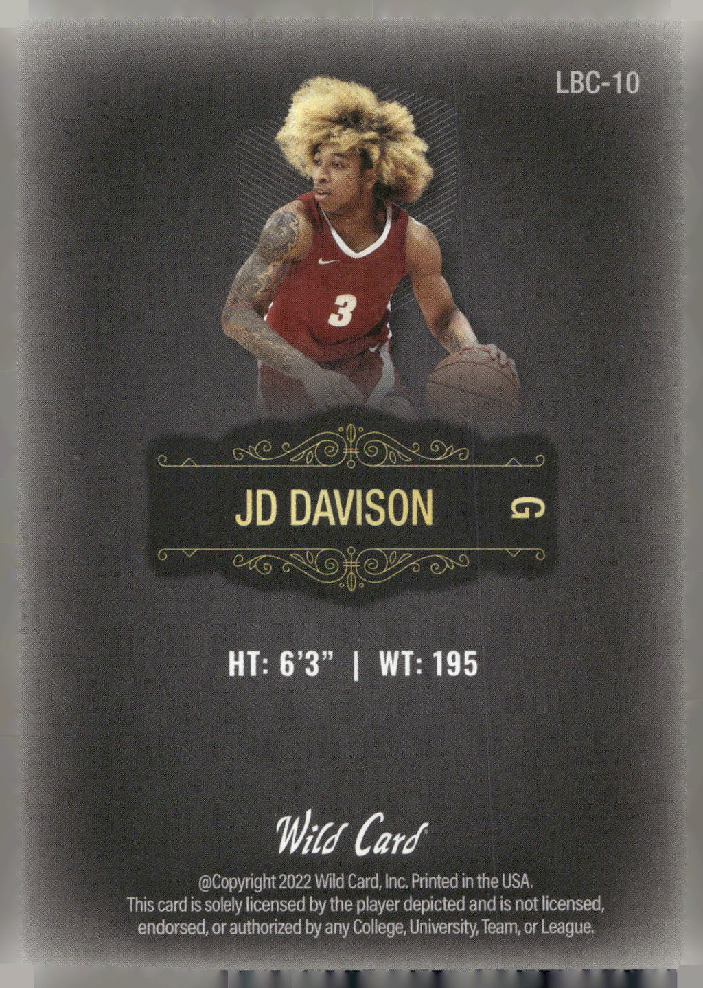 2022 Wild Card Matte #MB-33 JD Davison Black