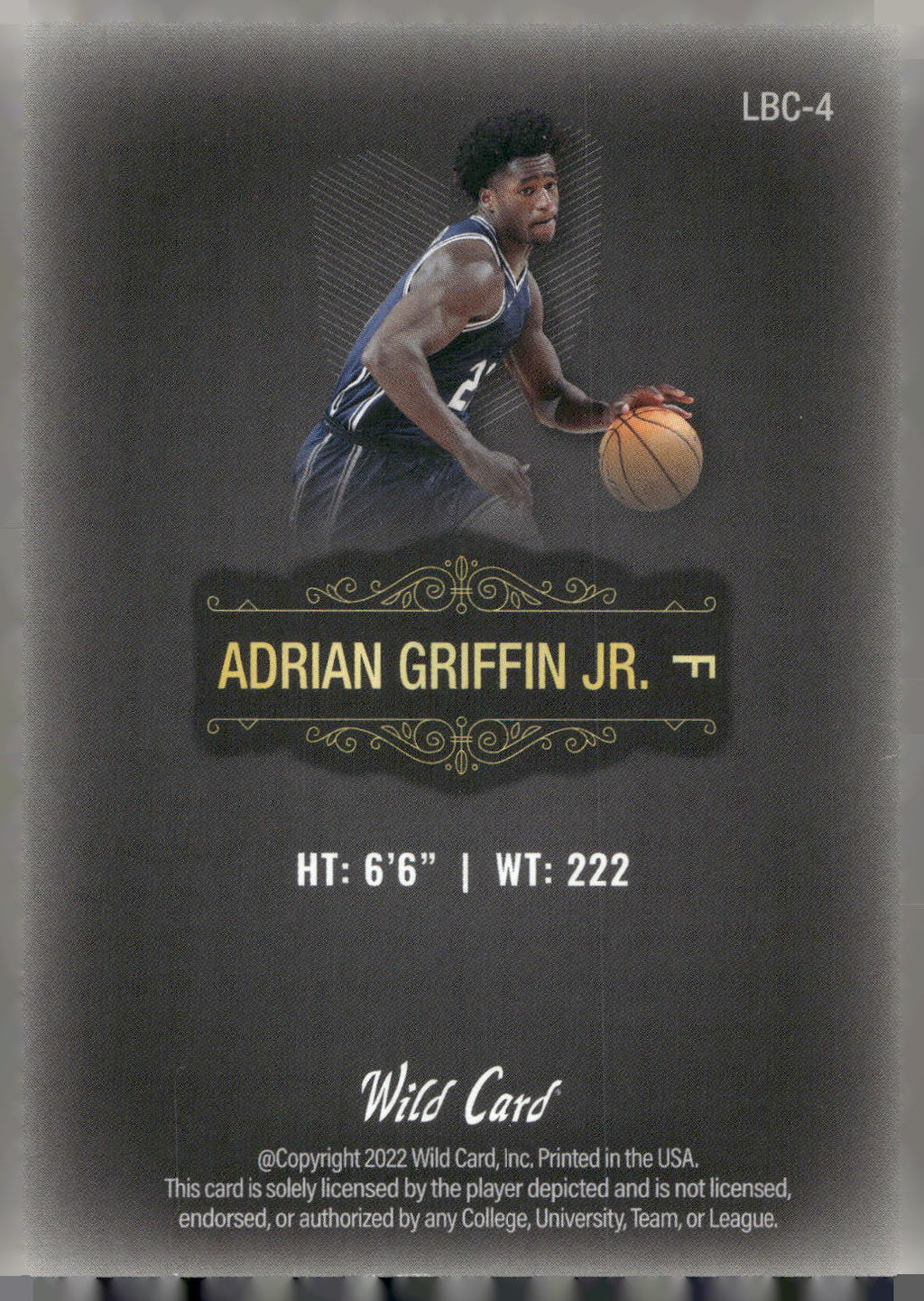 2022 Wild Card Matte #MB-1 AJ Griffin Black
