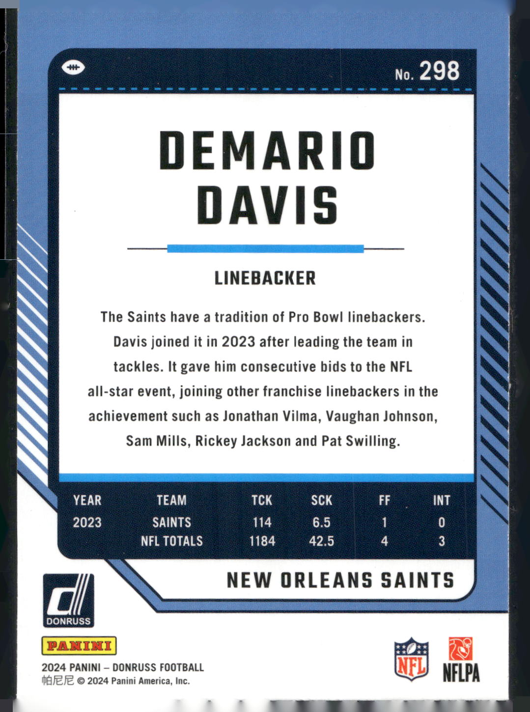2024 Donruss #298 Demario Davis Press Proof Red