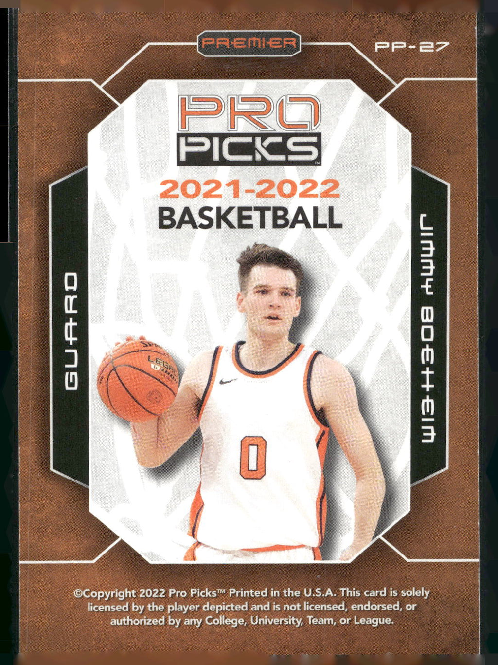 2021-22 Pro Picks Premier #PP-27 Jimmy Boeheim