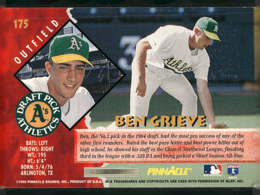 1995 Pinnacle #175 Ben Grieve