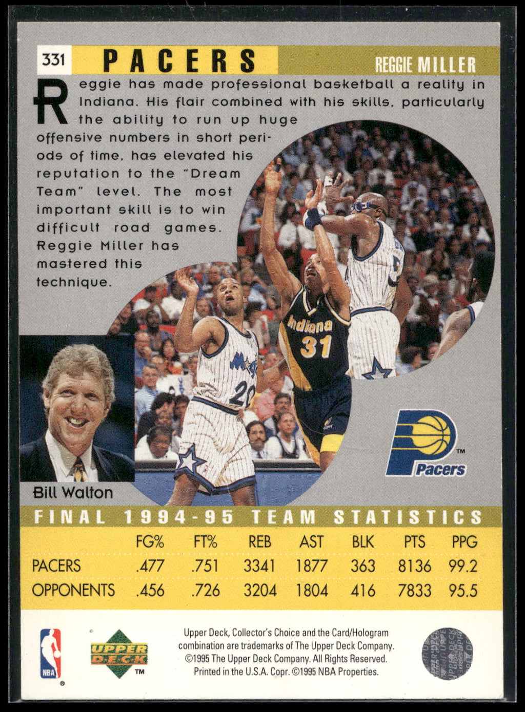 1995-96 Collector's Choice #331 Reggie Miller