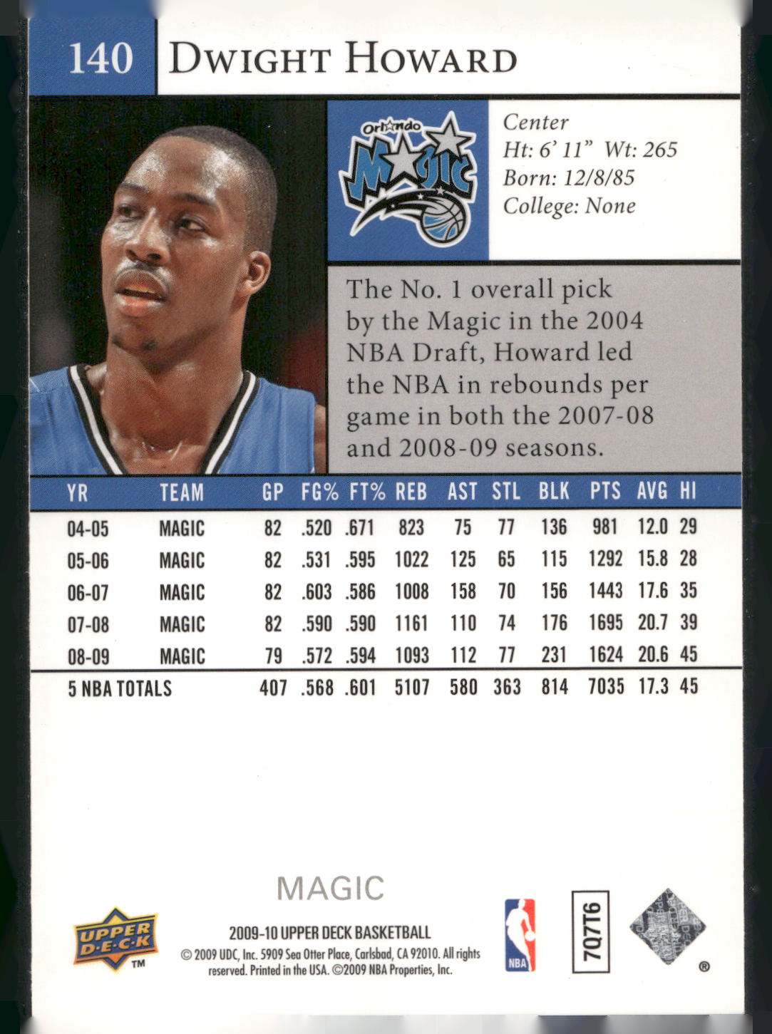 2009-10 Upper Deck #140 Dwight Howard