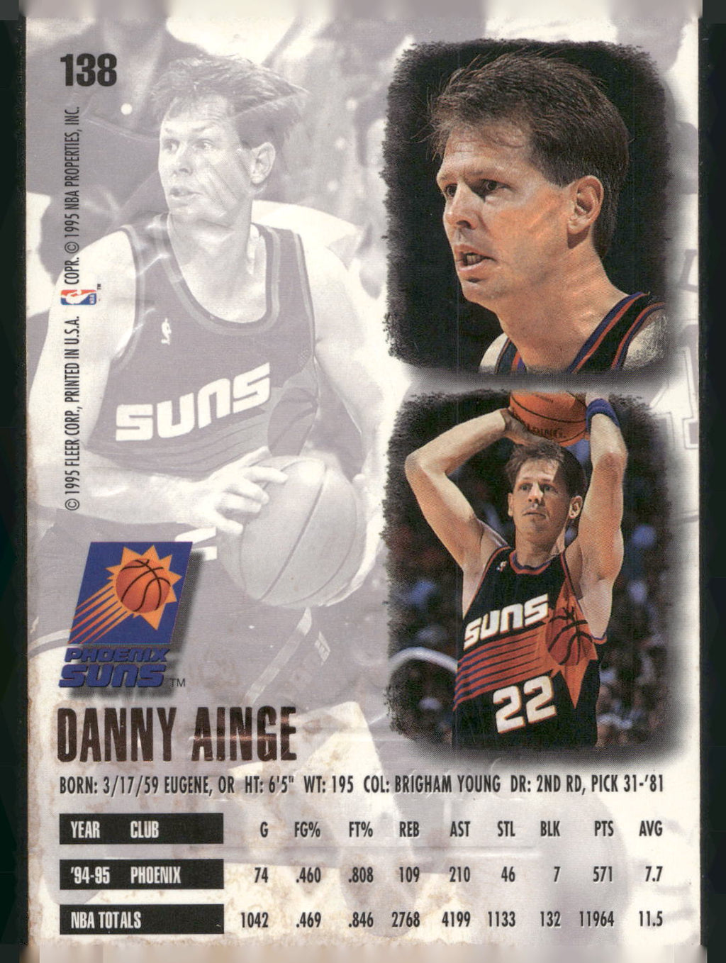 1995-96 Ultra #138 Danny Ainge Gold Medallion