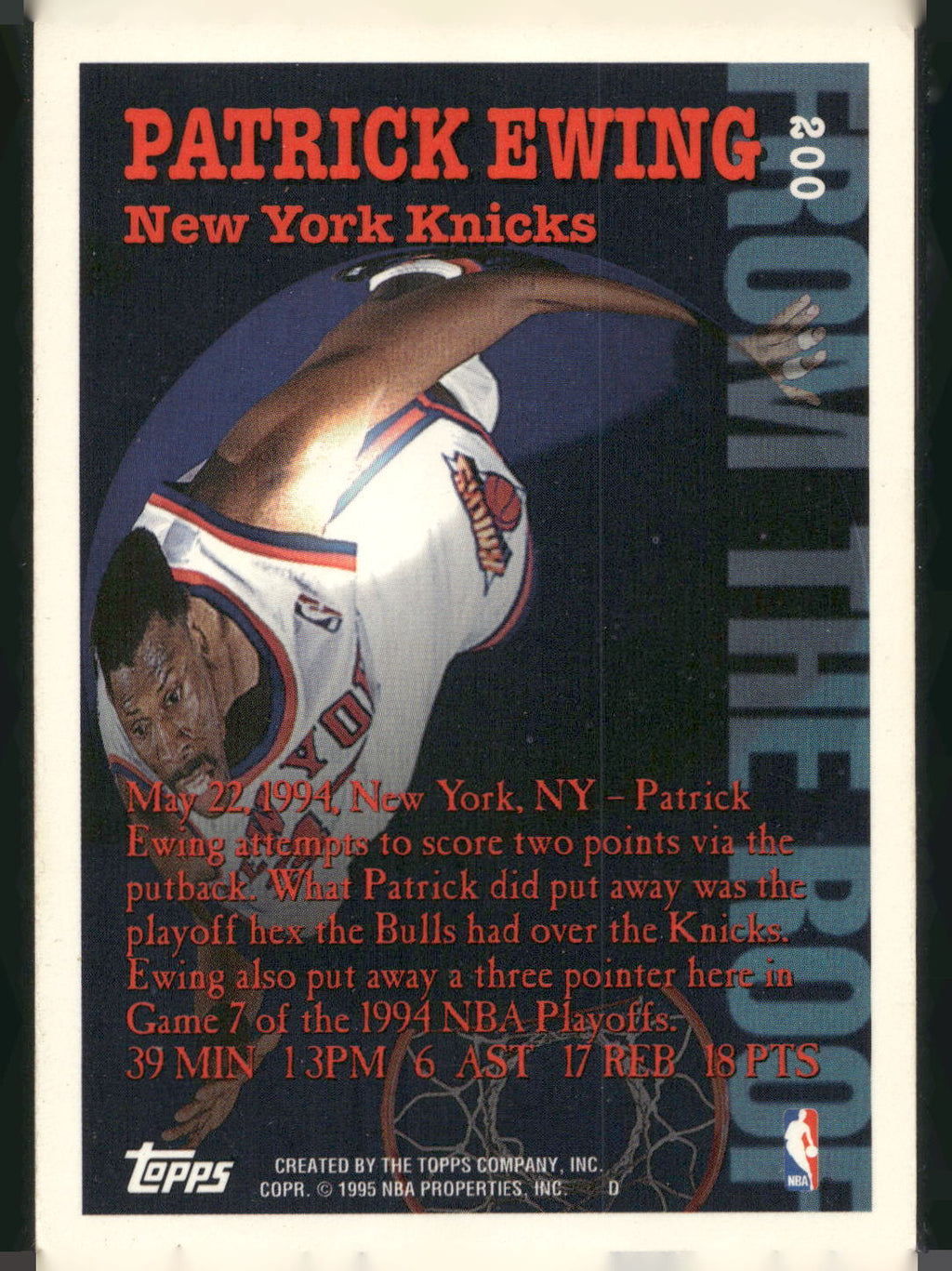 1994-95 Topps #200 Patrick Ewing