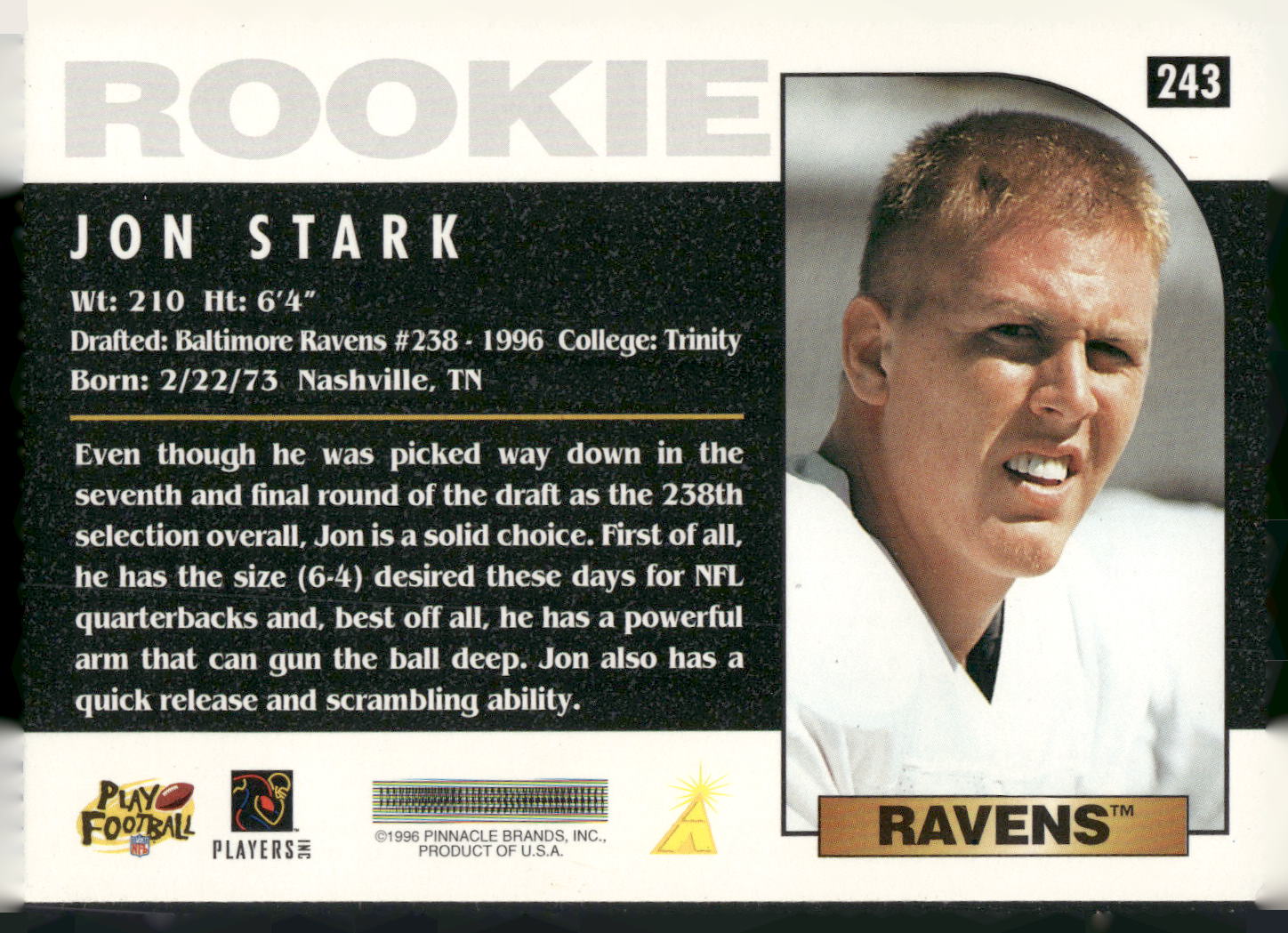 1996 Score #243 Jon Stark