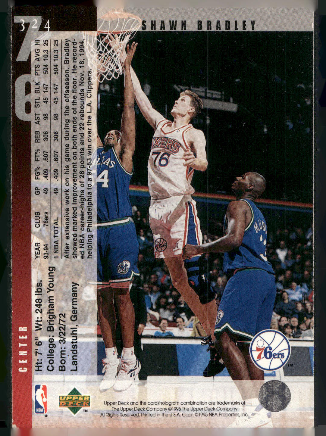 1994-95 Upper Deck #324 Shawn Bradley