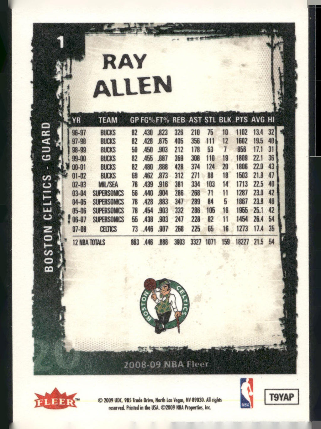 2008-09 Fleer #1 Ray Allen