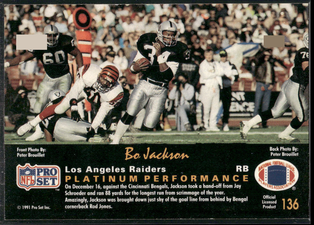 1991 Pro Set Platinum #136 Bo Jackson