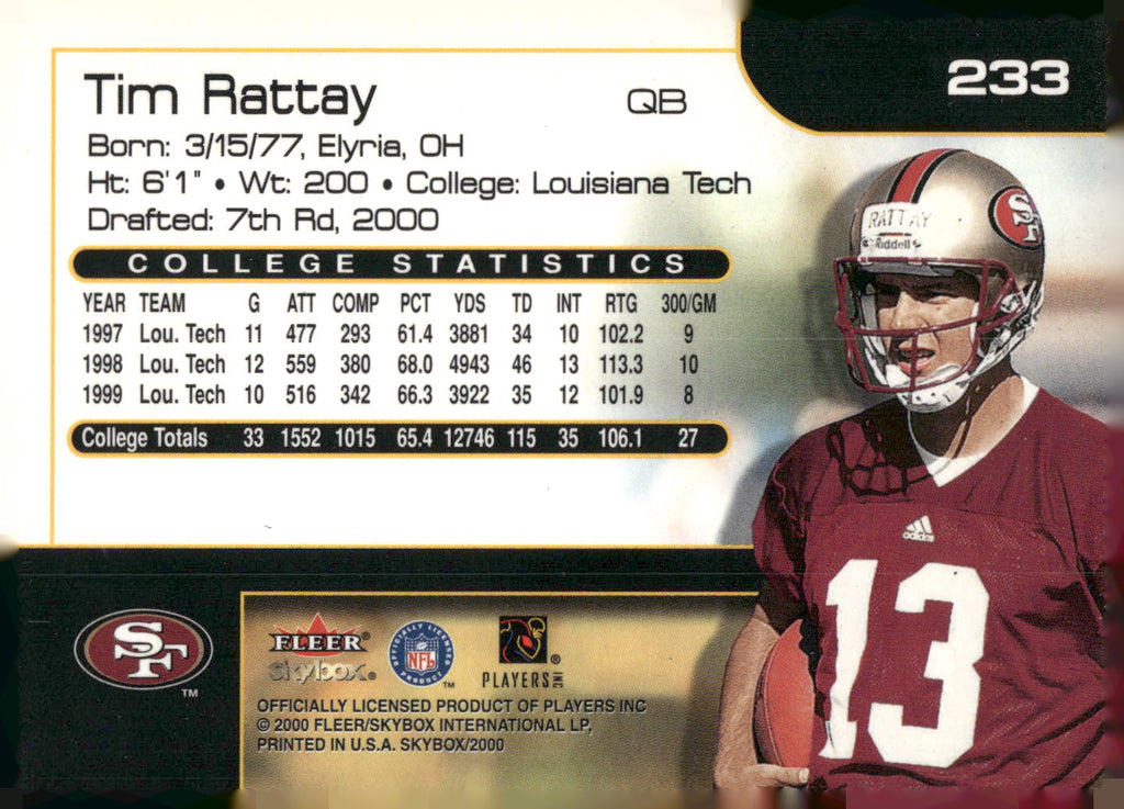 2000 SkyBox #233 Tim Rattay