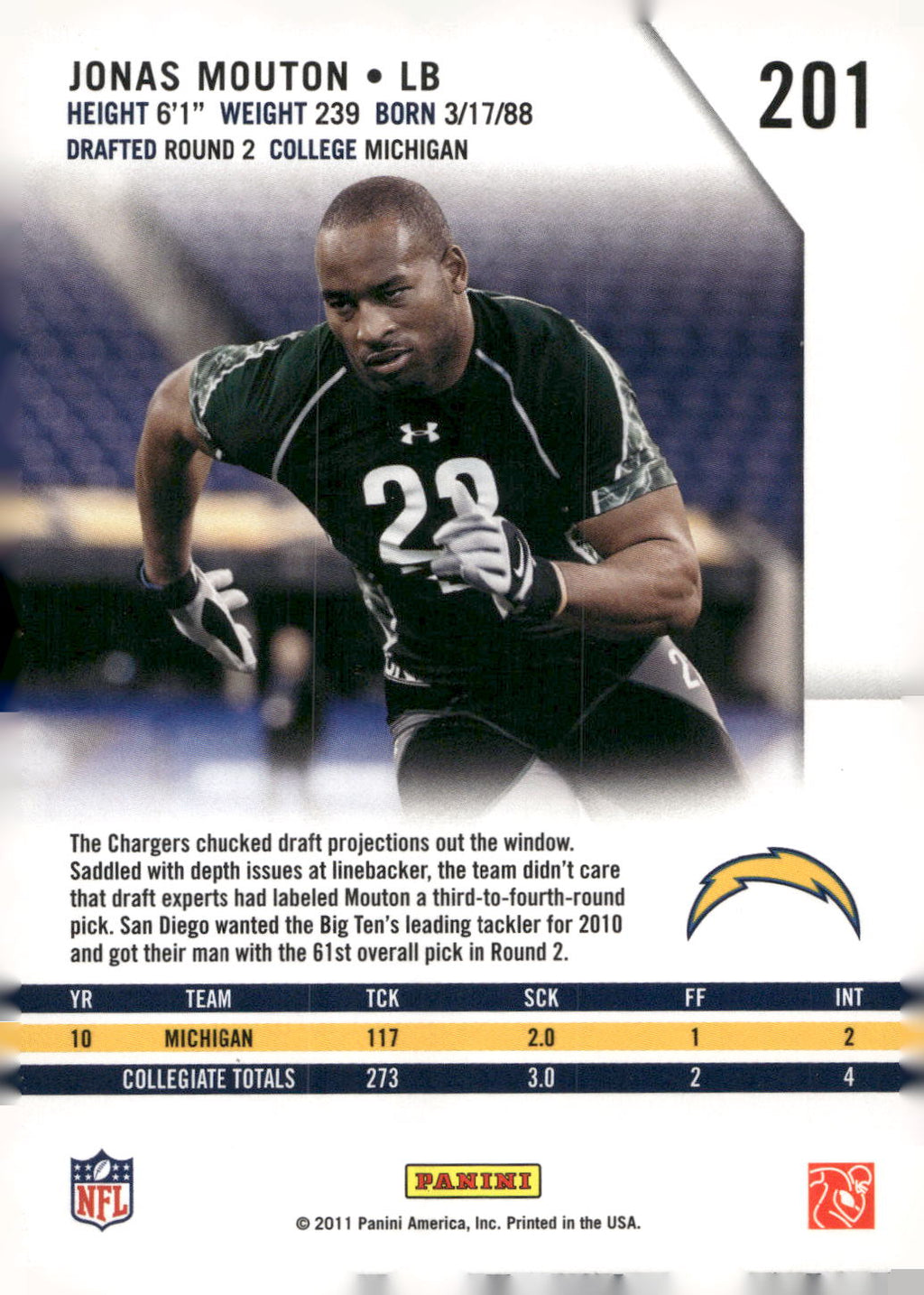2011 Panini Rookies & Stars #201 Jonas Mouton