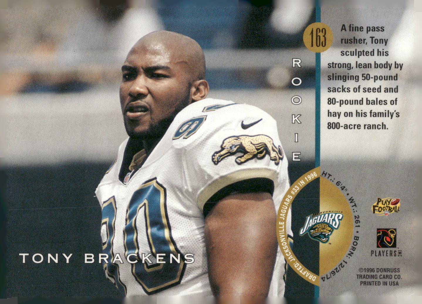 1996 Leaf #163 Tony Brackens