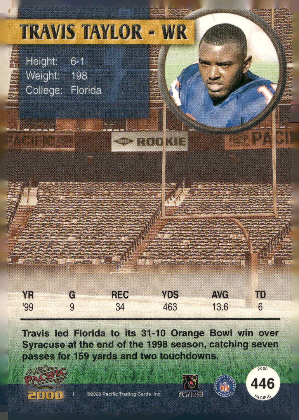 2000 Pacific #446 Travis Taylor