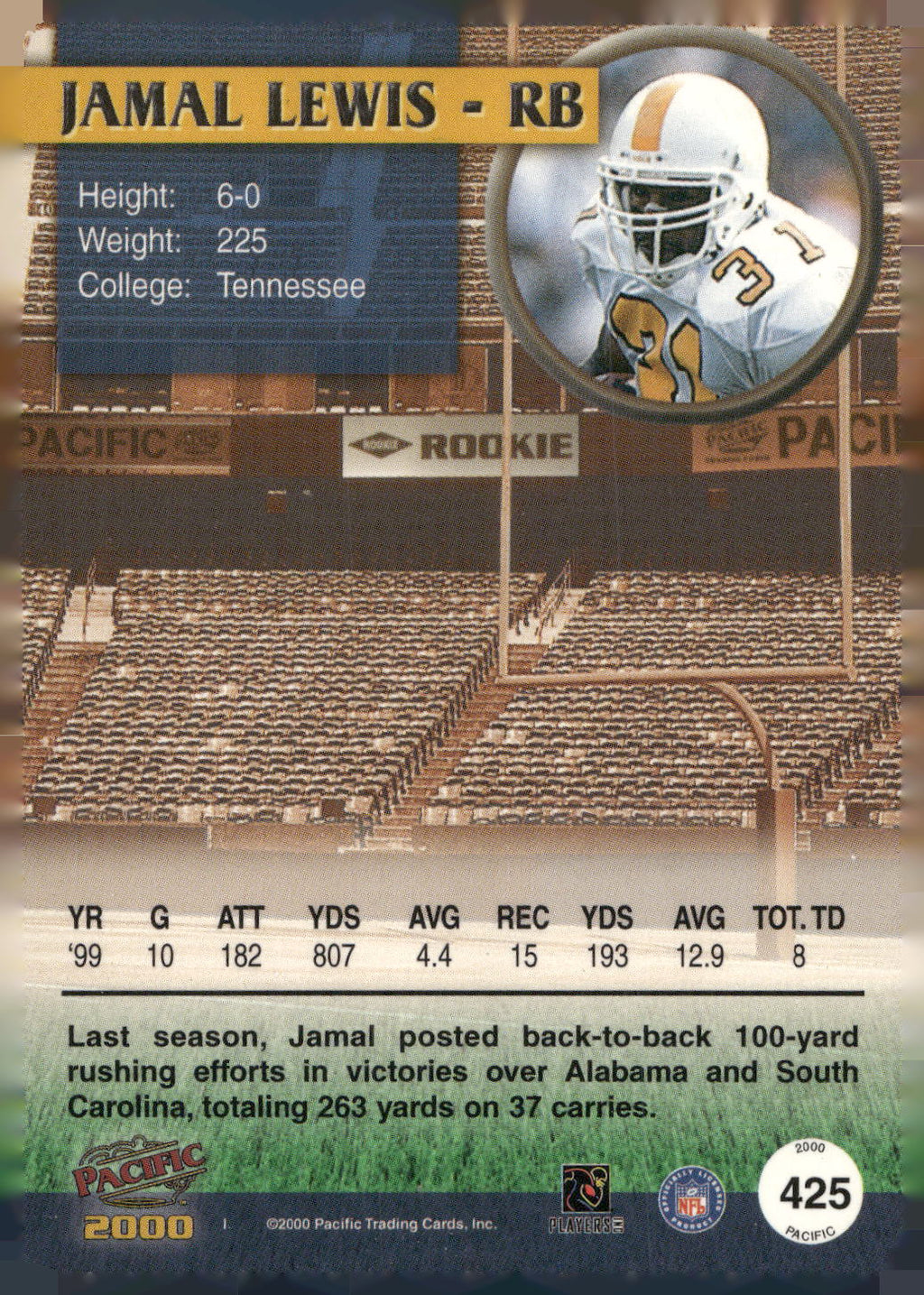 2000 Pacific #425 Jamal Lewis