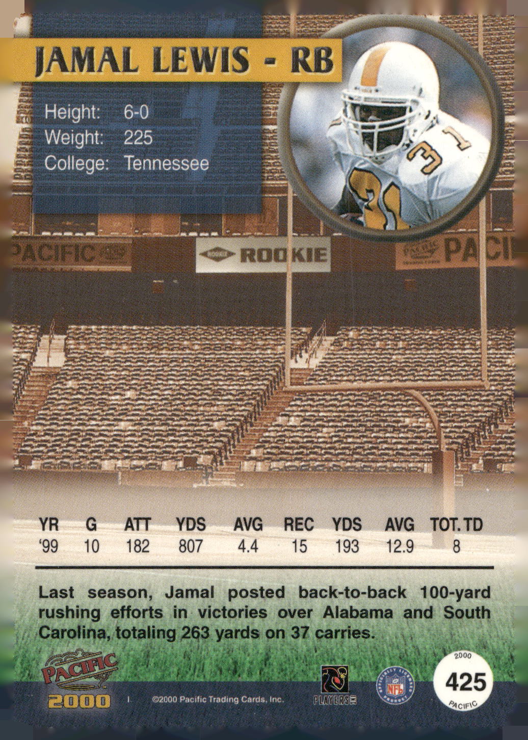 2000 Pacific #425 Jamal Lewis
