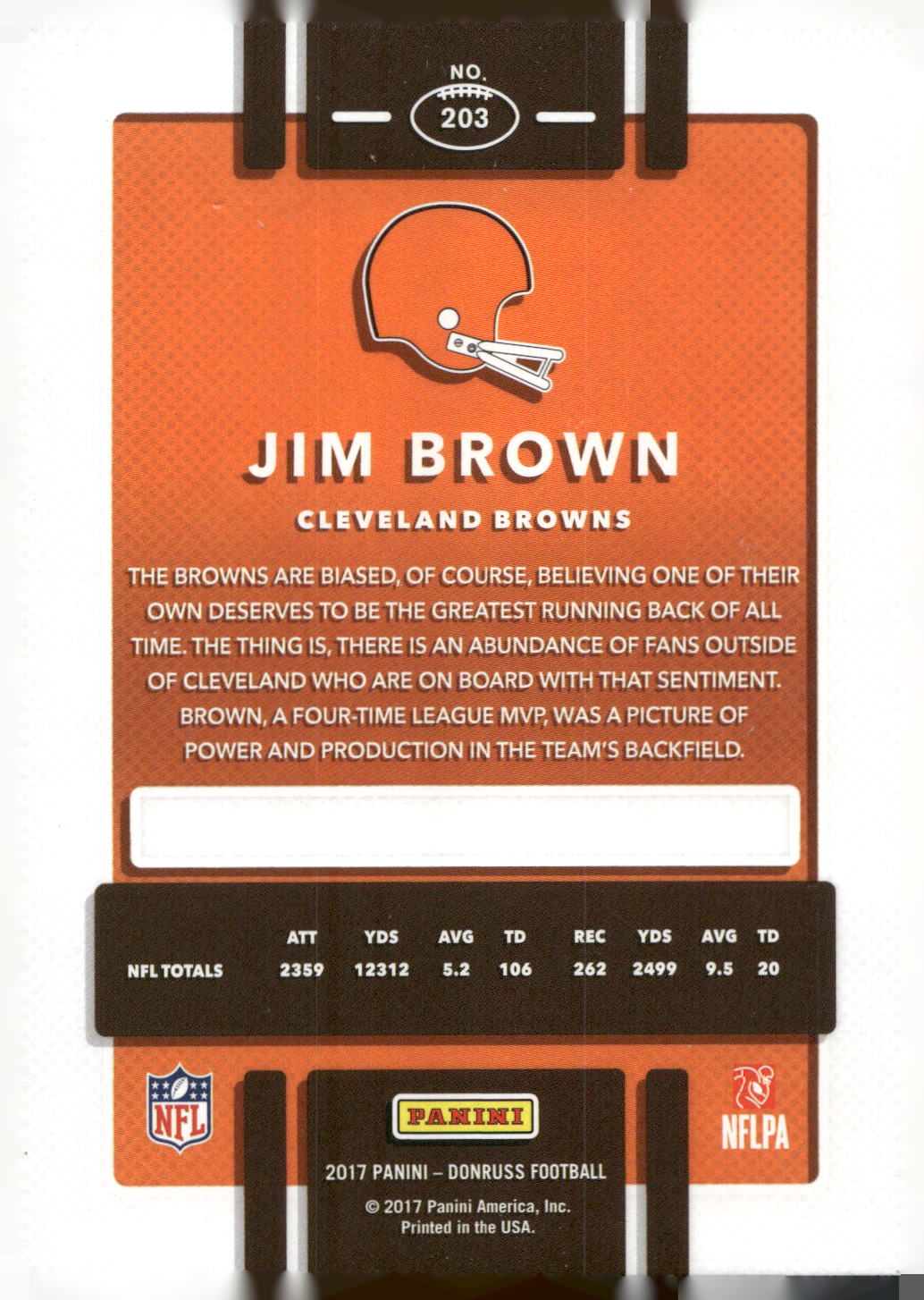 2017 Donruss #203 Jim Brown