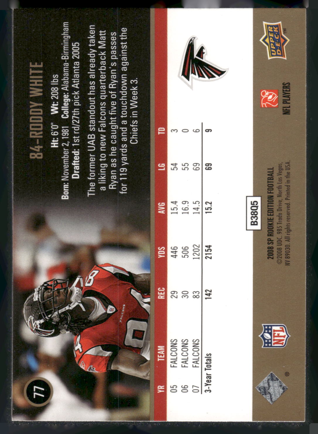 2008 SP Rookie Edition #77 Roddy White