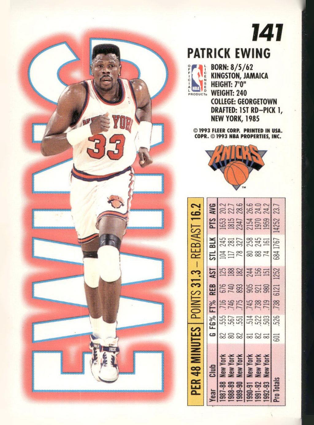 1993-94 Fleer #141 Patrick Ewing