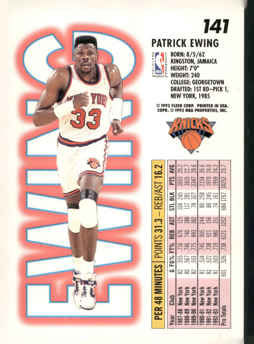 1993-94 Fleer #141 Patrick Ewing