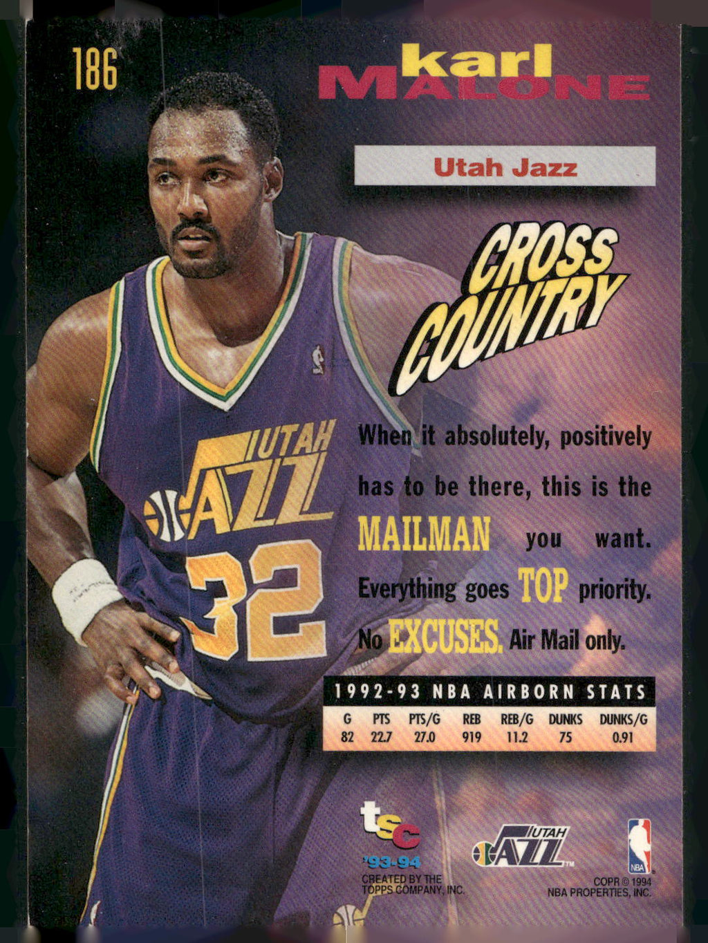 1993-94 Stadium Club #186 Karl Malone