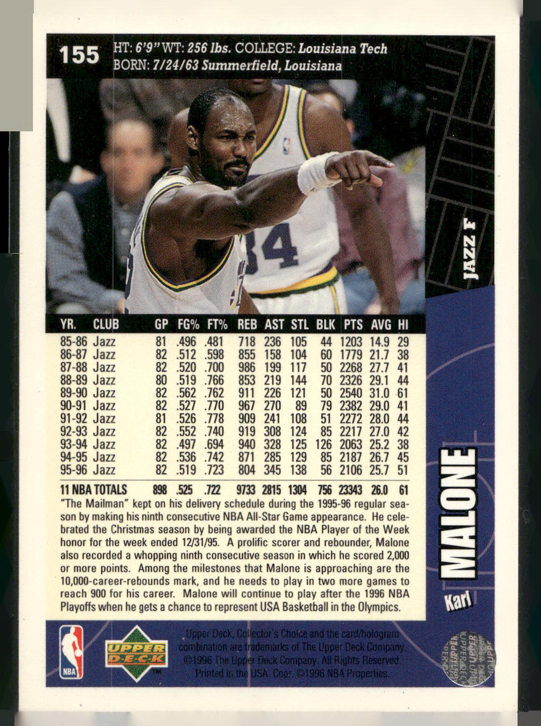 1996-97 Collector's Choice #155 Karl Malone